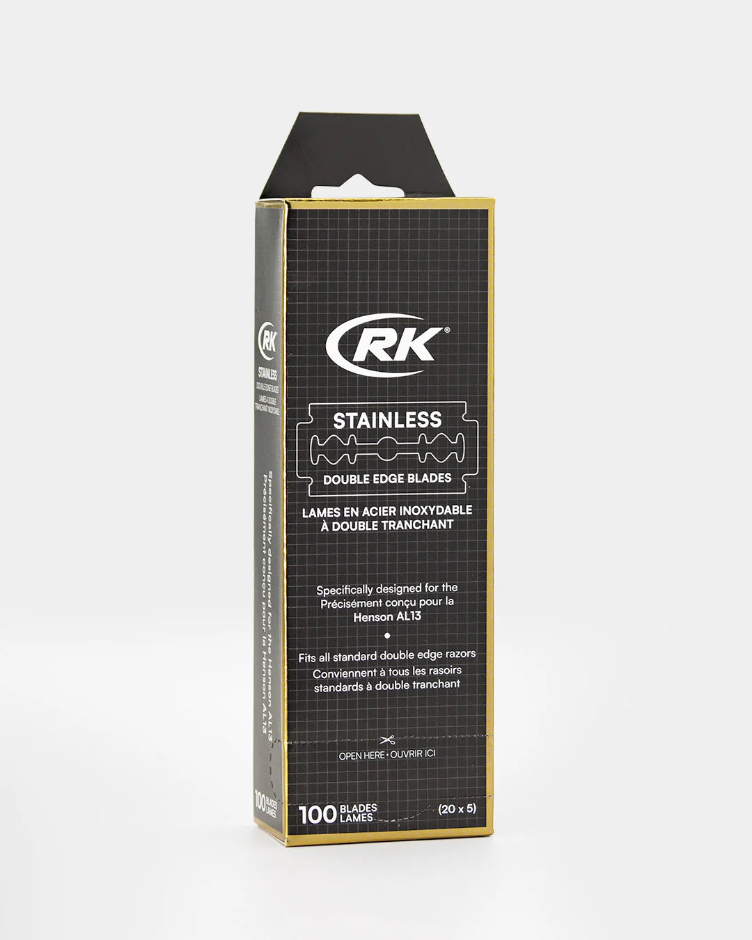 Henson RK Shaving Stainless DE Cuchillas (100)