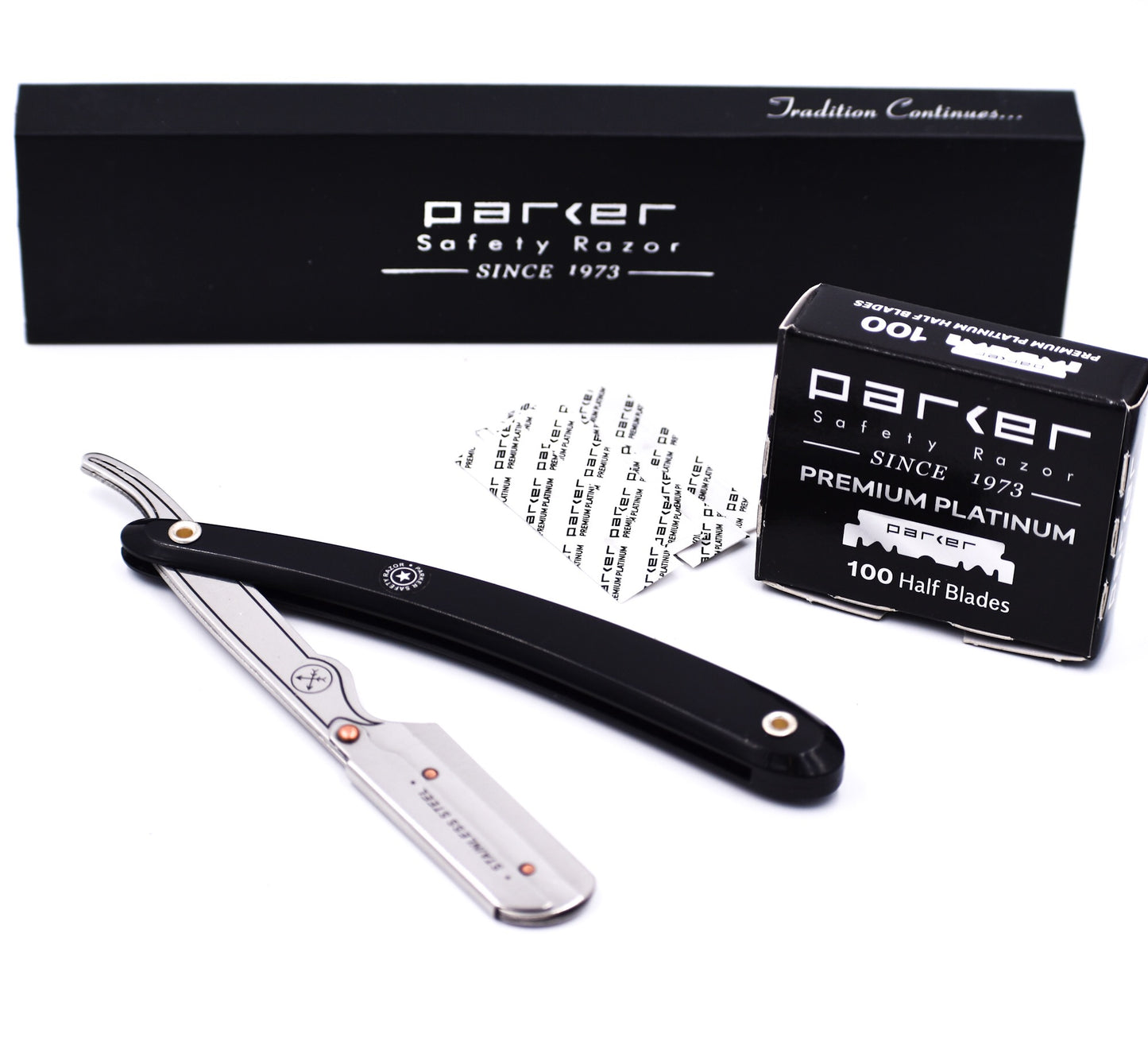 Parker Razor MEDIA Hojas Premium Platinum para Barberas (100)