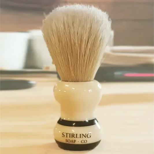 Stirling - Brocha de Jabalí - Mango Blanco y Negro